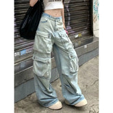Multi-Pocket cargo Wide Leg Jeans